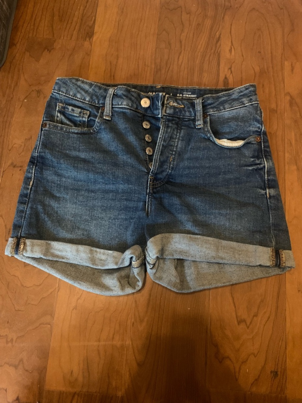 Old Navy Dark Blue Rolled-Hem Denim Shorts